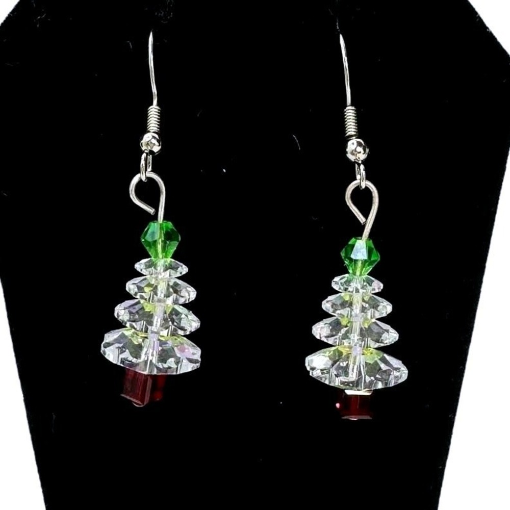 Christmas Tree Earrings Dangle Drop‎ Holiday Festive Jewelry